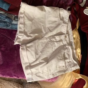White jean shorts